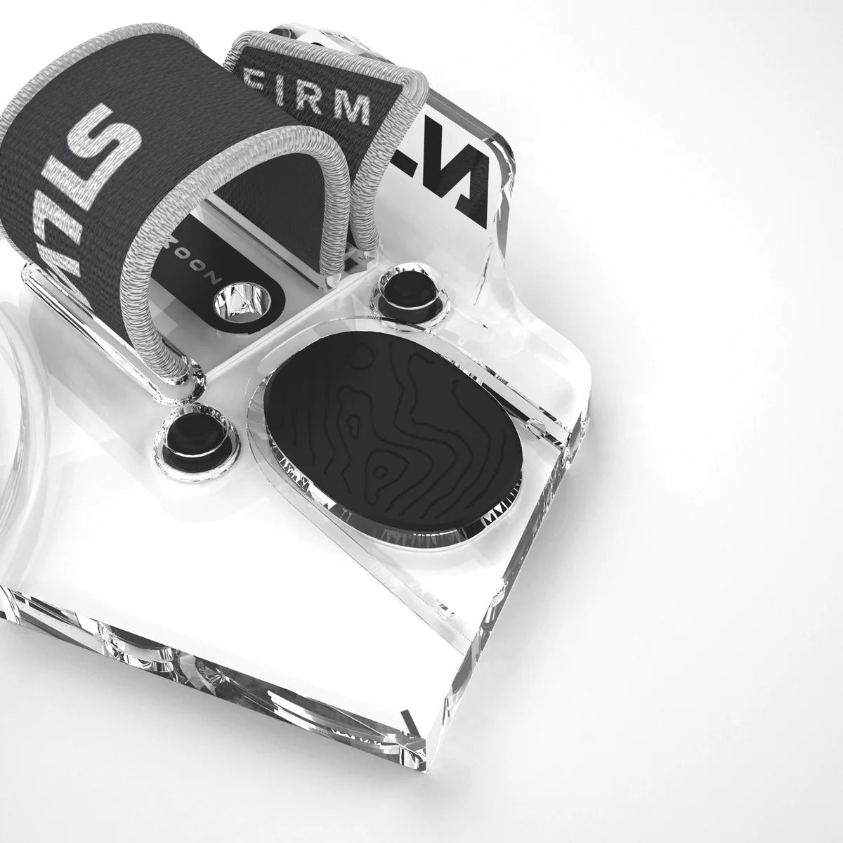 Close up of compass showing where thumb sits.