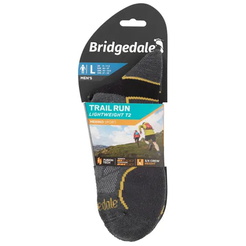 Bridgedale Trail Running Lightweight Merino 3/4 Crew Socks - Mens