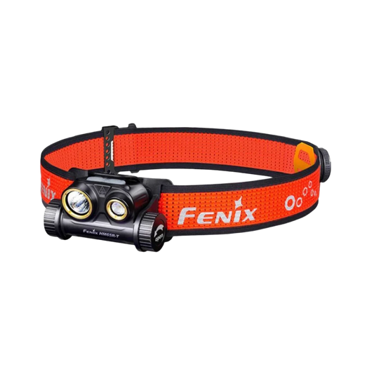 Main image of black headtorch with red strap