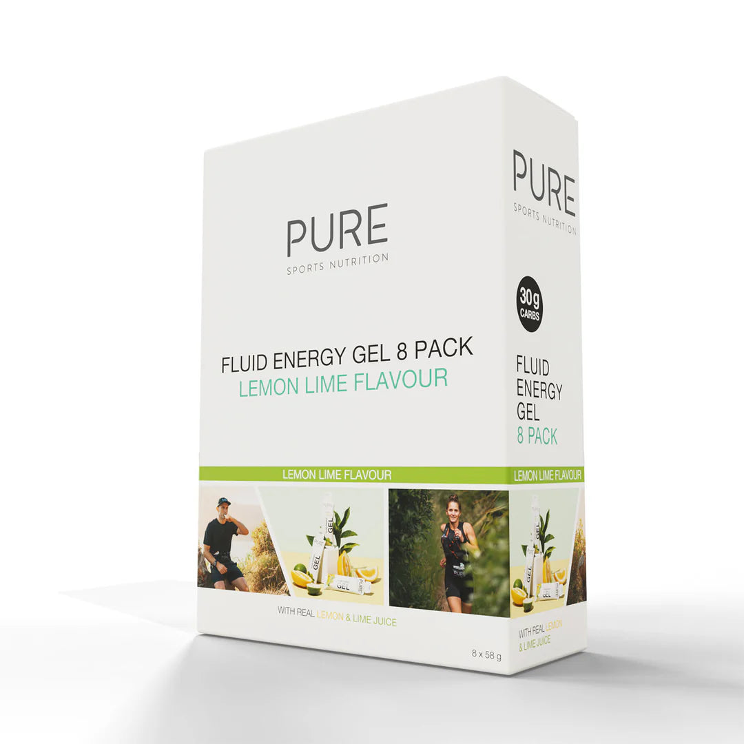 PURE Fluid Energy Gels - 8 Pack - Lemon Lime