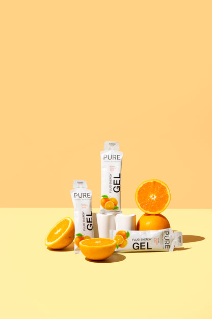 Product shown with oranges on light orange backrgound