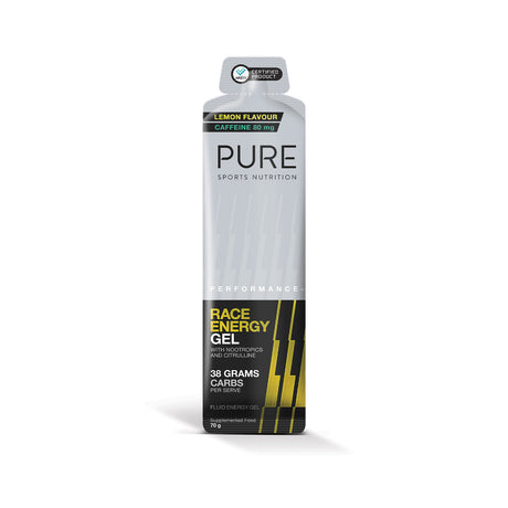 PURE Performance+ Race Energy Gel Lemon + Caffeine 70g sachet