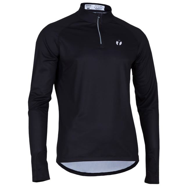 Run Zip Long Sleeve Shirt in a sample design, front