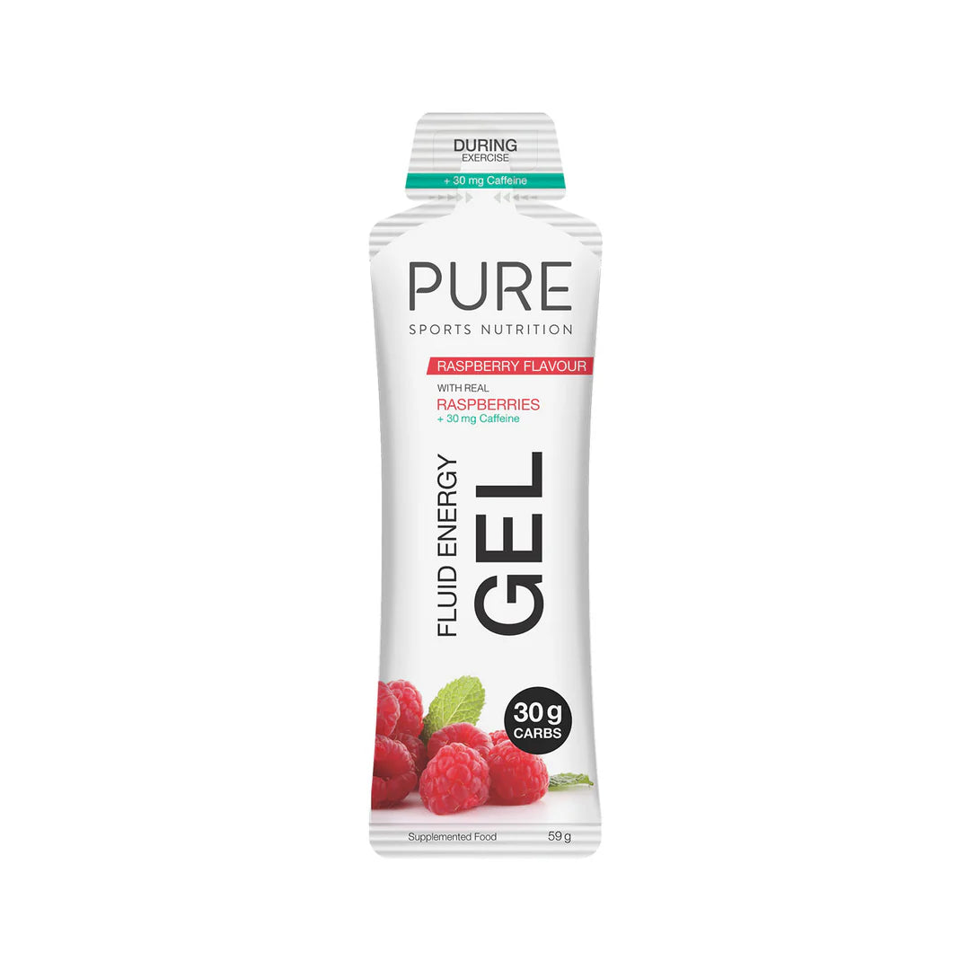 PURE Fluid Energy Gels - 8 Pack - Raspberry Caffeine