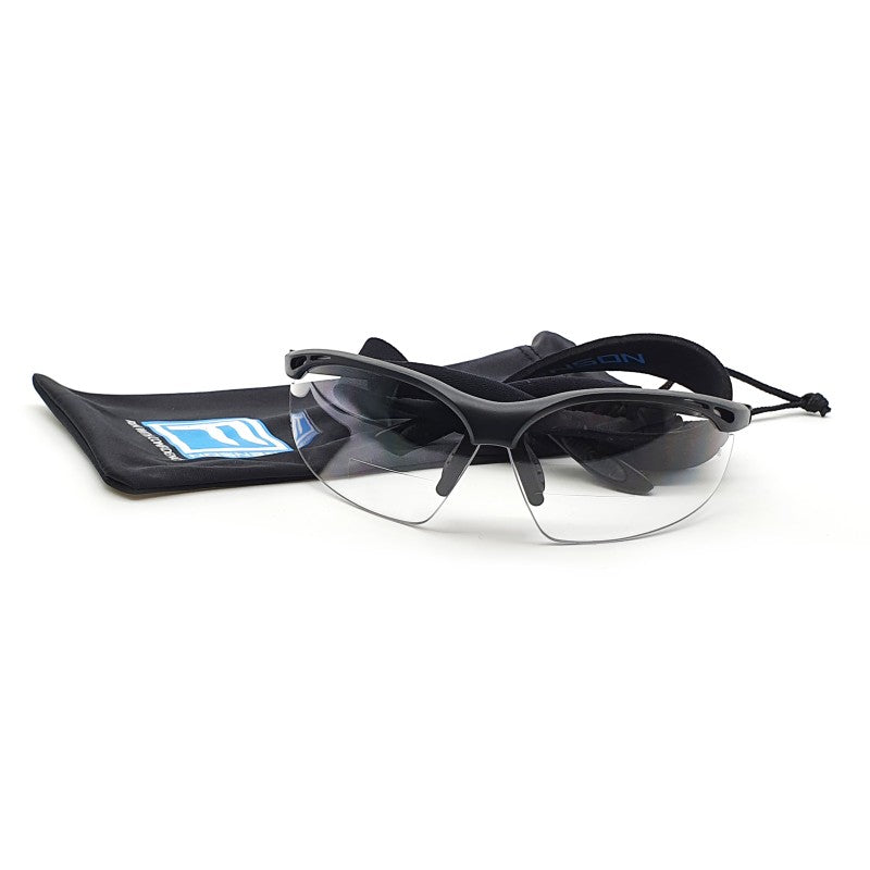 Product image of Focus optical glasses showing what it comes with. Includes fabric glasses case and neck string